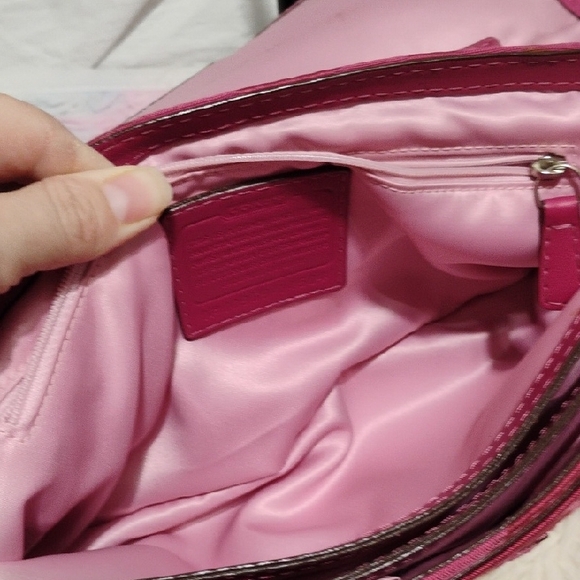 FIRM PRICE! Authentic Coach Y2K Pink/Fuschia Peyton Sateen Shoulder Bag Hangtag - Picture 11 of 16